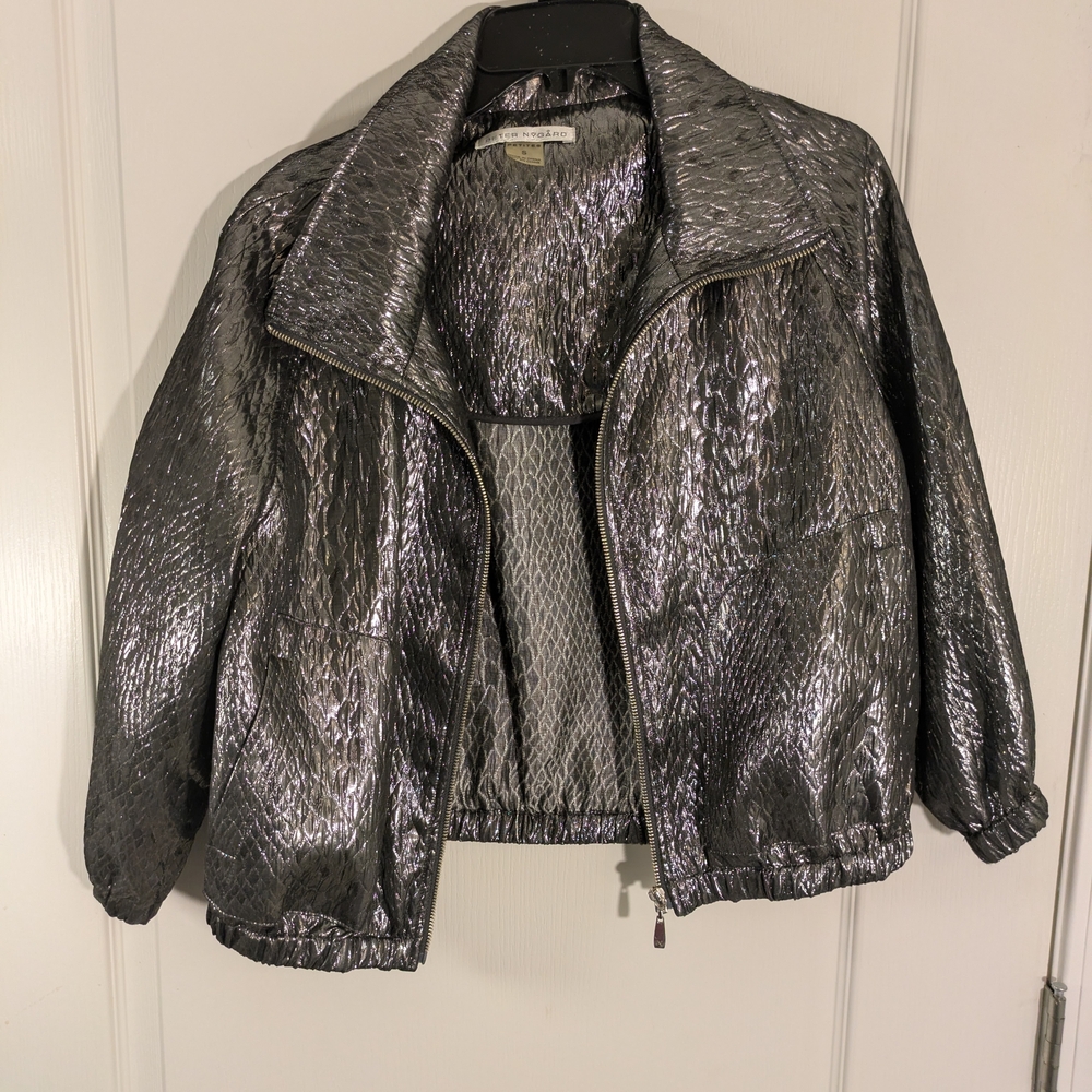 Peter Nygard Metallic Bomber Jacket